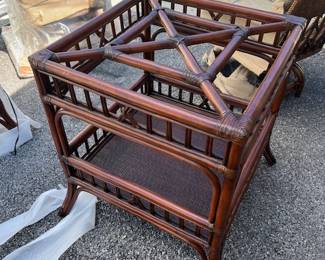 Vintage (New In Packaging) Cabana Joe - Two swivel chairs $600 Each and Two Glass Top Side Tables $500 Each 