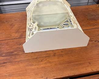 This has a glass shelf not pictured - That fits inside the wood frame. Including a stock image for reference. Vintage Art Nouveau Wall Display - Pricing TBD 