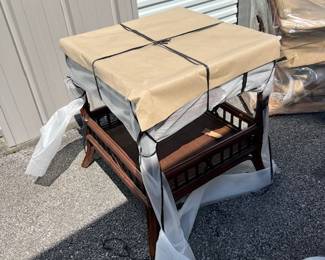 Vintage (New In Packaging) Cabana Joe - Two swivel chairs $600 Each and Two Glass Top Side Tables $500 Each 