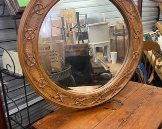 Vintage Round Wall Mirror - $200