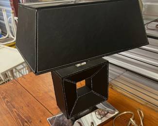Leather Table Lamp - $50
