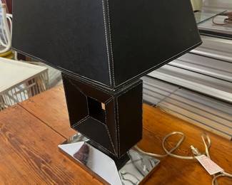 Leather Table Lamp - $50