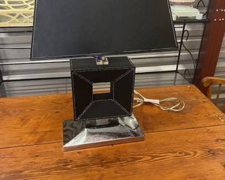 Leather Table Lamp - $50