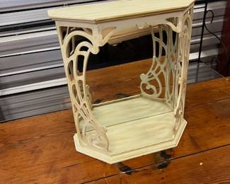 This has a glass shelf not pictured - That fits inside the wood frame. Including a stock image for reference. Vintage Art Nouveau Wall Display - Pricing TBD 