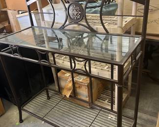 Glass/Metal Bakers/Planters Console - $200