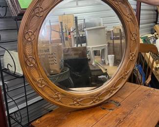 Vintage Round Wall Mirror - $200