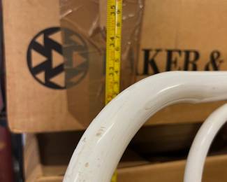 RARE - Vintage Telescope Folding Furniture Co. - Bistro Chairs. White metal base and yellow vinyl seat cushions. $60 Each 