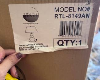 New In Packaging - Pair of Table Lamps - $150 for the pair. 