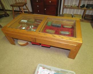Lot 8. Oak coffee table 45" W x 16" H x 24" D