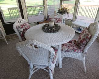 Lot 20. Wicker table and four chairs