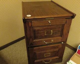 Lot 5. Legal size 2-drawer oak filing cabinet