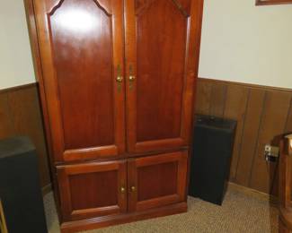 Lot 12. Oak Entertainment Center plus $30.00 for you