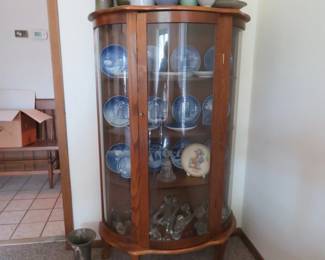 Lot 29. Three-panel antique China cabinet with key