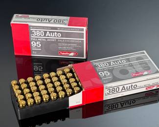 Lot of 2 Aguila Ammunition .380 Auto Ammo 95 Grain FMJ Ammo 100 Rounds
