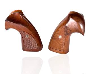 Lot of 2 Pairs Colt Python Checkered Walnut Grips Wood Made in Italy