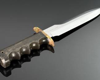 Vintage Randall Model 16 Special Fighter Knife with Sheath Sawbuck Sawteeth Blade Fighting