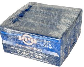 100 Rounds PPU 7.62x39 AK Ammunition 8.0g 123gr Ammo