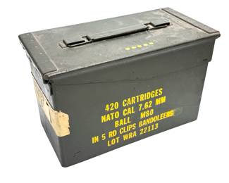 Lot of 3 Vintage US Military Ammunition Boxes Ammo Box Lot