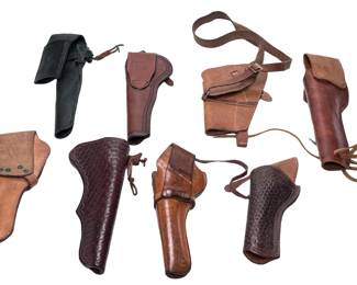 Lot of 8 Vintage Leather Revolver/Pistol Holsters