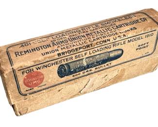 Vintage Remington .401 Self Loading Rifle Ammo UMC 401-200 Ammunition