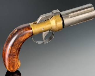 Antique "Pepperbox" Four-Shot .36 Caliber Black Powder Cap and Ball Percussion Revolver