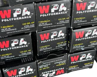 340 Rounds 7.62x39mm AK Ammunition WPA Polyformance Ammo 123gr HP