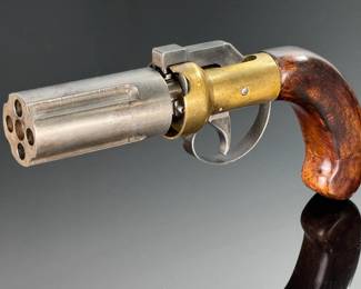 Antique "Pepperbox" Four-Shot .36 Caliber Black Powder Cap and Ball Percussion Revolver