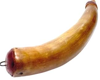 Lot of 2 Antique Bull Powder Horns