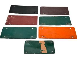 7pc 1940s Illinois Soybean Fiberboard License Plate Lot 1943-1948