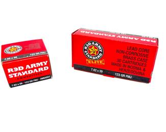 50 Rounds Red Army Standard 7.62x39 Ammunition 123GR FML Ammo