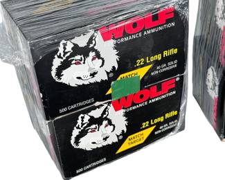 FIX THIS 20 BOXES 50 CART EACH… 2000 Rounds Wolf .22 Long Rifle Match Target 40 GR Ammo 22LR