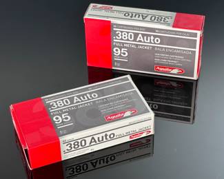 Lot of 2 Aguila Ammunition .380 Auto Ammo 95 Grain FMJ Ammo 100 Rounds