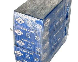 100 Rounds PPU 7.62x39 AK Ammunition 8.0g 123gr Ammo