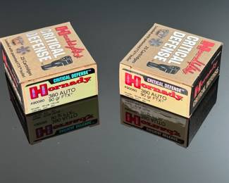 Lot of 2 Hornady Ammunition Critical Defense .380 Auto Ammo FTX 90 Grain 50 Rounds