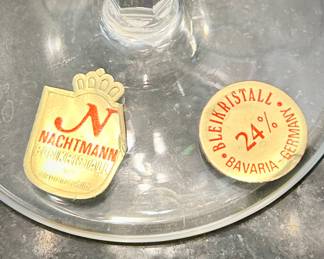Nachtmann Bleirkristall crystal wine glasses, cordials, whiskey glasses, and more from Bavaria/Germany
