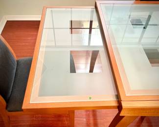 Scandinavian-style glass table & 4 chairs