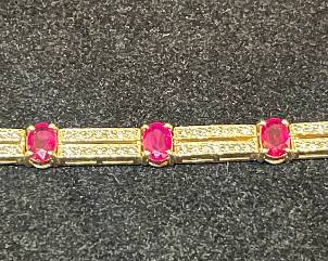 WOW! BH by Effy Ruby and Diamond Tennis Bracelet, 7” L