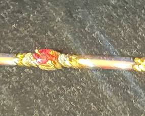 14k gold pink sapphire and diamond tennis bracelet, 6 3/4” L