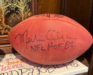Merlin Olson autographed football and photo