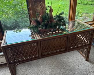 Rattan sofa table