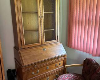 Vintage secretary, chair