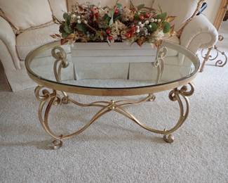 GLASS & BRASS COFFEE TABLE