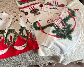 Xmas apron 
Xmas tablecloths 
