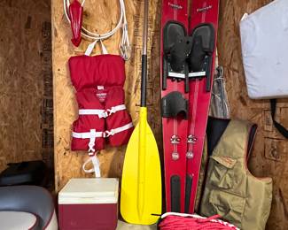 OBrien  Skis 
Boat paddle 
Life jacket 