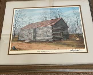 Old Mulkey meeting house 
Log cabin in Ky 