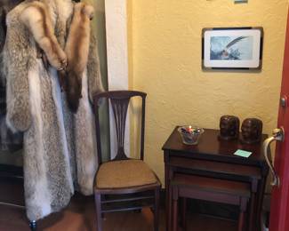 Bombay Company Nesting Tables & Antique Chair 