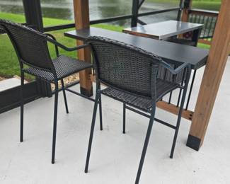 Metal barstools for sale but no other furniture. 