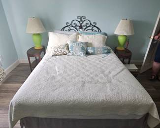 Located in Downstairs, bedroom, queen size bed for sale. Another photo taken lower in photos unmade