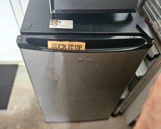 Whirlpool mini fridge, has a small freezer $60 