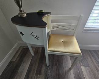 Hand painted antique phone table $75